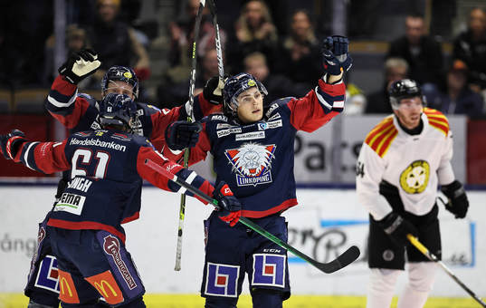 Linköpings John Nyberg , Markus Ljungh och Max Lindroth