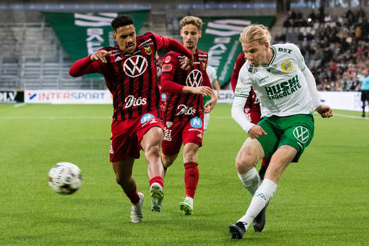Östersunds Marco Weymans och Hammarbys Gustav Ludwigson