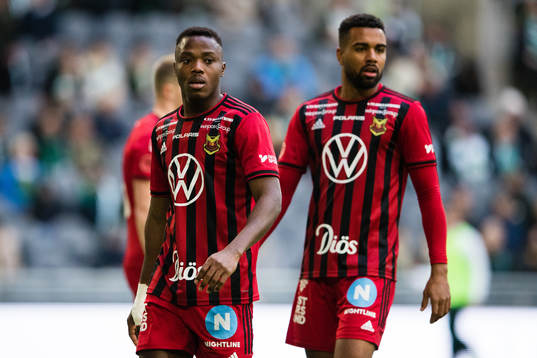 Östersunds Patrick Kpozo och Noah Sonko Sundberg nder