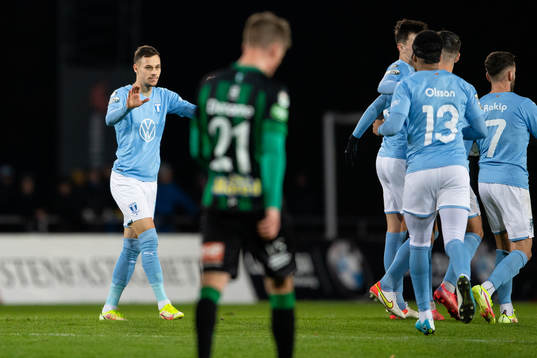 Malmö FFs Veljko Birmancevic jublar efter 1-1