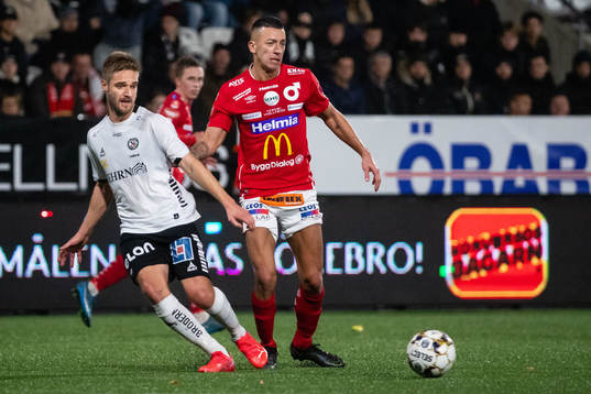 Örebros Johan Mårtensson och Degerfors Nikola Djurdjic