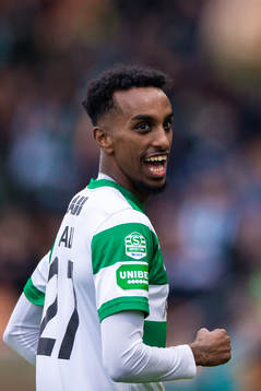 Västerås Taha Abdi Ali jublar efter 1-0 av Erik Björndahl (ej i bild)