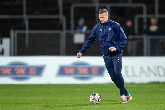 Halmstads Alexander Berntsson före fotbollsmatchen i