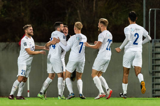 IFK Malmös Emil Jönsson jublar efter 1-1 målet