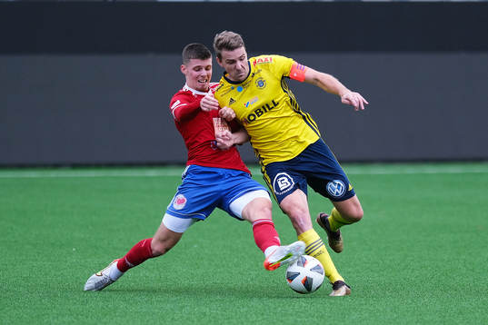 Sävedalens Emil Ursholm och Ängelholms Johan Oremo