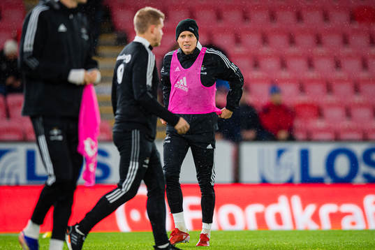 Anders Ågnes Konradsen of Rosenborg ahead of the Eliteserien match between Brann and rosenborg on November 6, 2021 in Bergen.