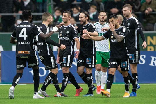 Örebros spelare jublar efter 0-1