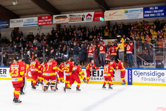 Smålands spelare jublar med publiken