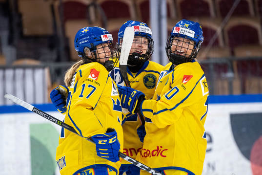 Sofie Lundin of Sweden celebrates 3-0 togheter Felizia