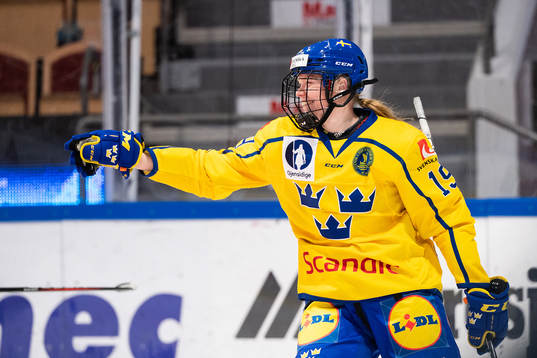 Sara Hjalmarsson of Sweden celebrates scoring 2-0