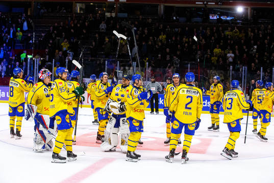 Sverige spelare jublar