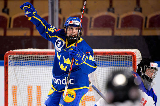 Felizia Wikner-Zienkiewicz of Sweden celebrates the 0-2 goal