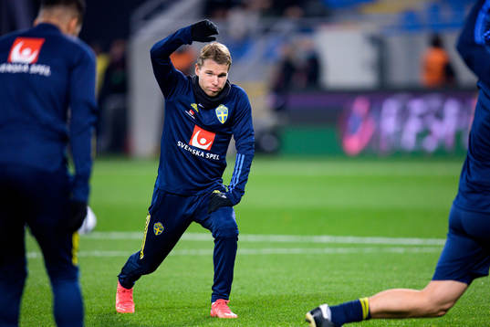 Oscar Lewicki  of Sweden ahead of the FIFA World Cup Qualifier football match between Georgia and Sweden on November 11, 2021 in Batumi. 