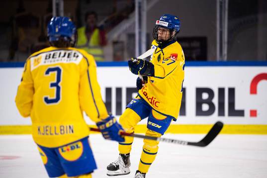 Emma Nordin of Sweden celebrates