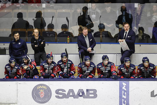 Linköpings bås med tränare Klas Östman