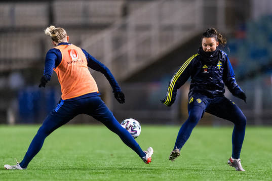 Sofia Jakobsson and Johanna Rytting Kaneryd of the Swedish women's national football team