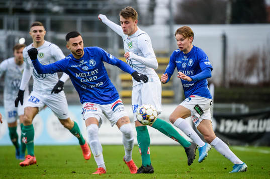 Trelleborgs Simon Amin och Johan Blomberg mot Jönköpings