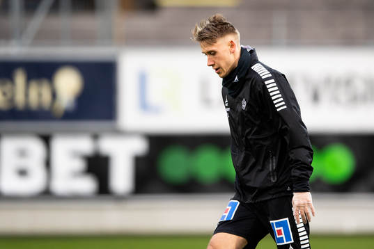 Brages Bjarni Mark Antonsson före fotbollsmatchen i