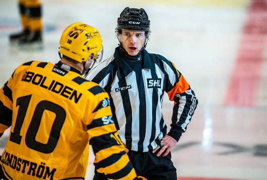 Domare Mikael Andersson och Skellefteås Joakim Lindström