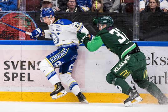 Leksands Mikael Ruohomaa och Färjestads Albert Johansson