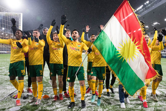 Dalkurds spelare jublar