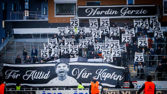 Tifo för Örebros Nordin Gerzic