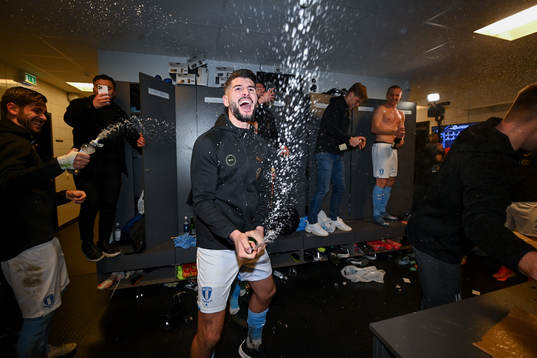 Malmö FFs Antonio Colak jublar i omklädningsrummet