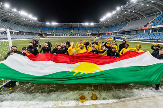 Dalkurds spelare jublar