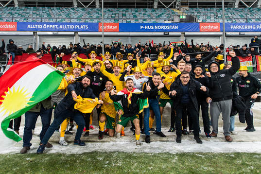 Dalkurds spelare jublar