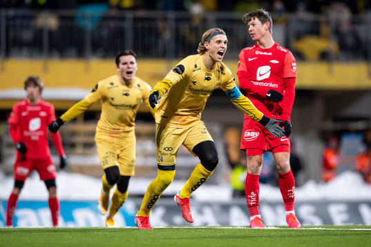 Ulrik Saltnes of Bodø/Glimt celebrates scoring 2-0