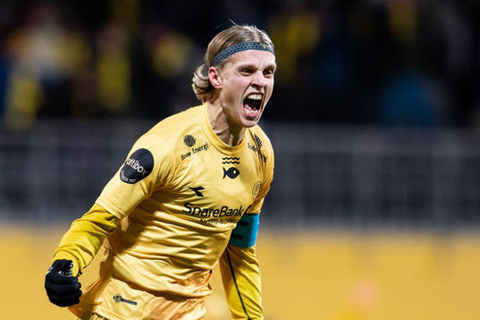Ulrik Saltnes of Bodø/Glimt celebrates scoring 2-0