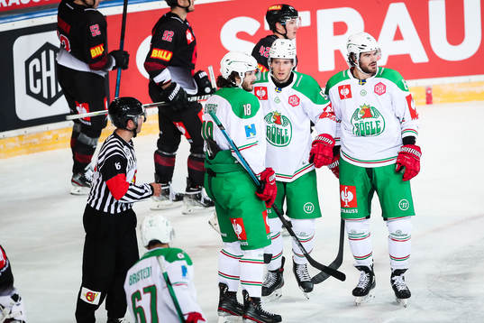 Dennis Everberg, Adam Tambellini and Eric Gelinas of Rögle