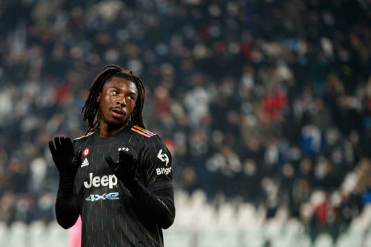 Moise Kean of Juventus celebrates the 1-0 goal
