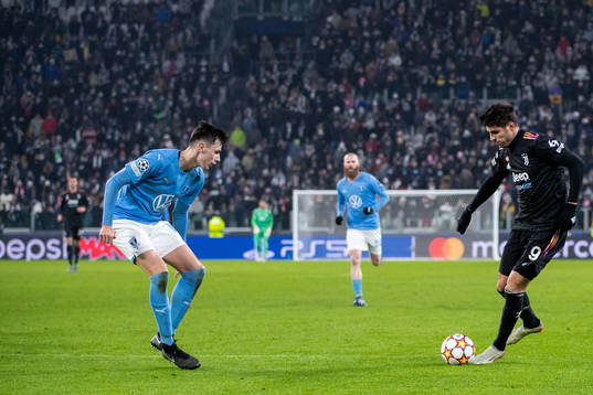 Anel Ahmedhodzic of Malmö FF and Alvaro Morata of Juventus