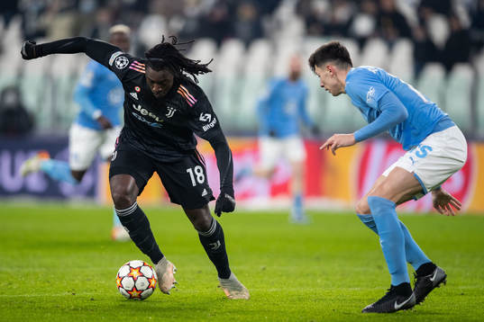 Moise Kean of Juventus and Anel Ahmedhodzic of Malmö FF