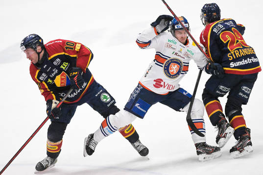 Djurgårdens Niclas Bergfors och Sebastian Strandberg