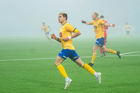 Diego de Jesus Campos Ballestero of Jerv celebrates after scoring the 1-2 goal