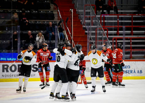 Brynäs Nicklas Danielsson gör 0-1 och jublar