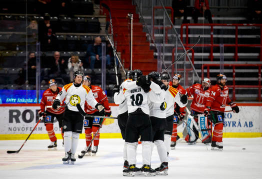 Brynäs Nicklas Danielsson gör 0-1 och jublar