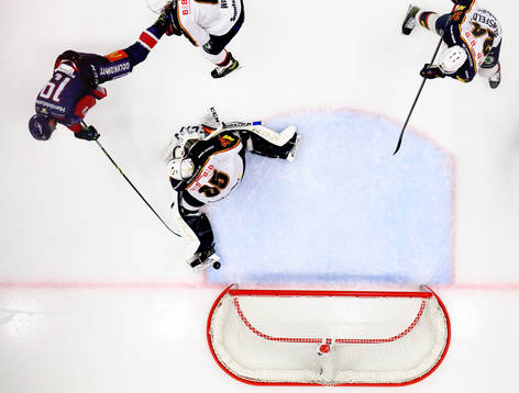 Mål 5-1 av Linköpings Patrick Russell förbi Djurgårdens