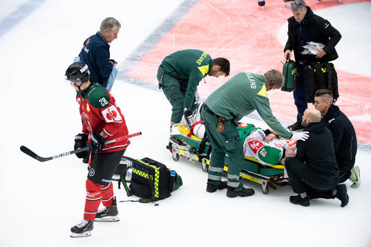 Johan Sundström of Frölunda and Anton Bengtsson of Rögle
