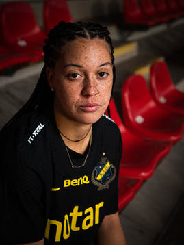 s nyförvärv Chinyelu Asher under en fotografering med AIK den 18 januari 2022 i Stockholm. 