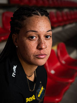 s nyförvärv Chinyelu Asher under en fotografering med AIK den 18 januari 2022 i Stockholm. 