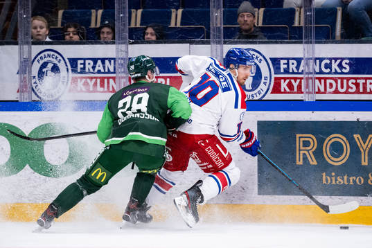 Färjestads Mattias Göransson och Oskarshamns Dale Weise