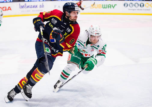 Djurgårdens Cameron Schilling och Rögles Linus Sjödin