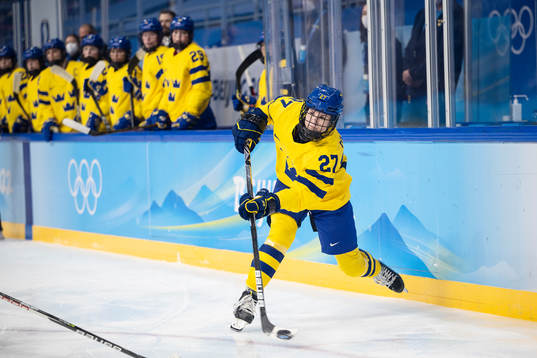 Emma Nordin of Sweden in the women’s ice hockey