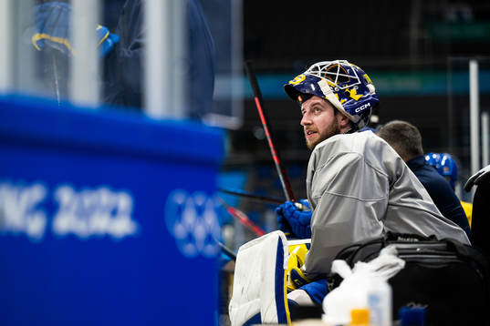 Goaltender Adam Reideborn of the Swedish men’s national