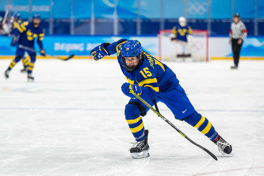 Lisa Johansson of Sweden in the women’s ice hockey