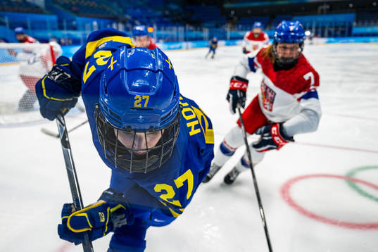 Emma Nordin of Sweden in the women’s ice hockey