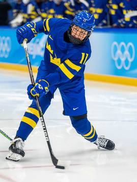 Josefin Bouveng of Sweden in the women’s ice hockey